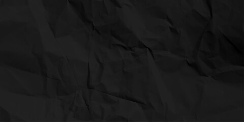 Black Horizontal crumpled empty paper template for posters and banners. Vector illustration