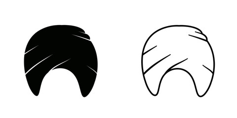 Naklejka premium Turban set icon isolated on white background.