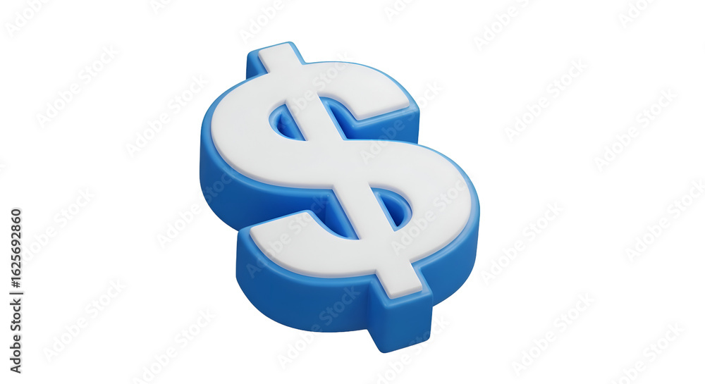 Aufkleber create a 3d dollar sign with a transparent background in blender