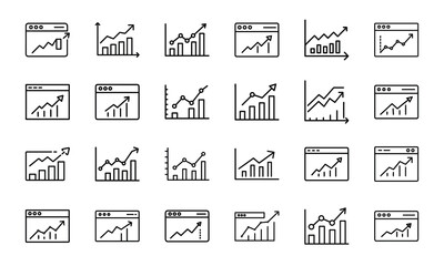 Bundle Web Traffic Growth Chart Icon 