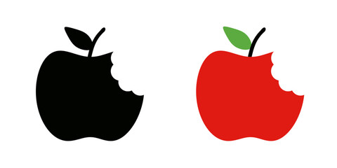 Apple bite set icon isolated on white background.