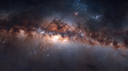 Stunning Cosmic Landscape with Colorful Nebula and Bright Stars