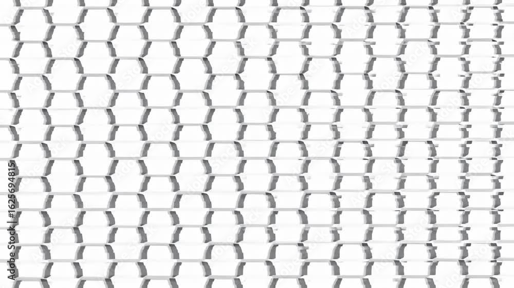 Poster white grid pattern of staggered abstract containers casts soft shadows