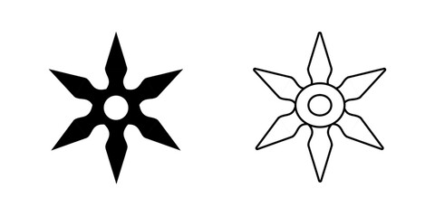 Shuriken set icon isolated on white background.