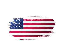 USA united stated of America flag ink texture grunge paint brush stroke. American flag watercolor artistic splatter decorative png	
