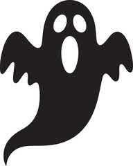 Ghost in Witch Hat Cute Smiling Spirit Flying