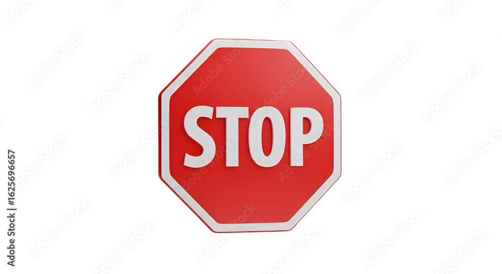 Poster create a stop sign with transparent background using 3d modeling software