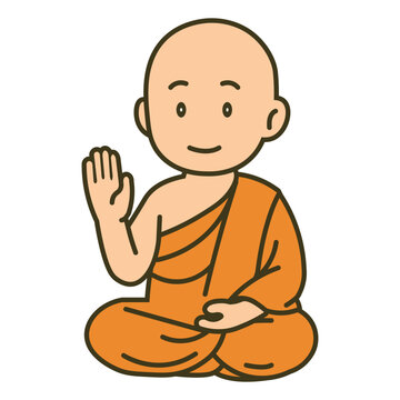 recommend clip art: cartoon monk meditating illustration