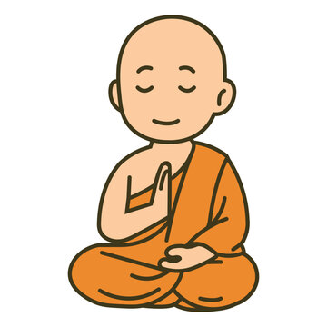 recommend clip art: cartoon monk meditating illustration