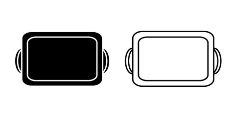 Tray set icon isolated on white background.