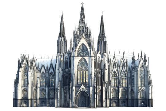 Gothic cathedral with spires and stained glass
 - Powered by Adobe