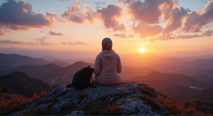 Obraz premium yoga on the mountain
