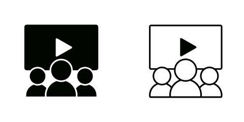 Viewers set icon isolated on white background.