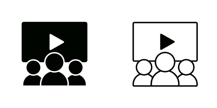 Viewers set icon isolated on white background.