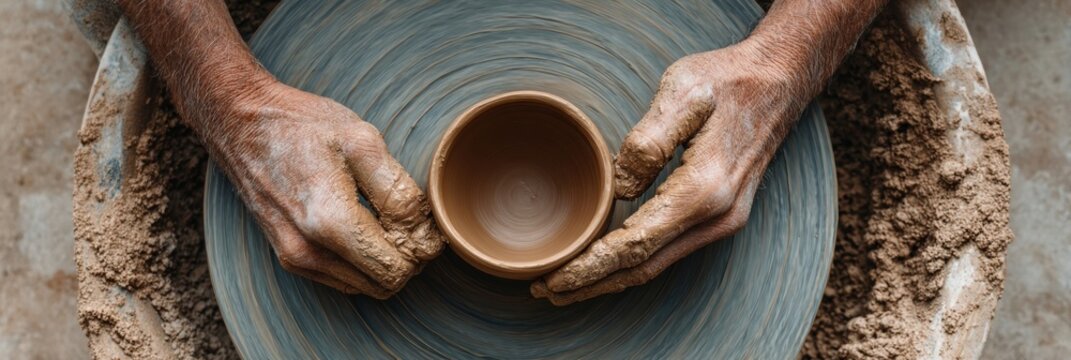Authentic Handmade Pottery Crafting with Clay Hands Premium Artistic Lifestyle Content for Creative Marketing and Social Media Campaigns