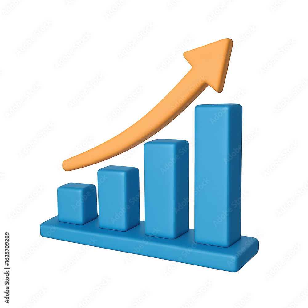 Poster growth and success measure progress with business graph finance data and chart for clear results