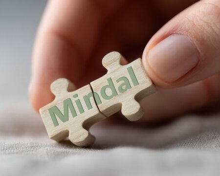 Professional Mental Health Concept with Mindal Puzzle Pieces Premium Authentic Wellness Content for Modern Healthcare and Marketing Campaigns