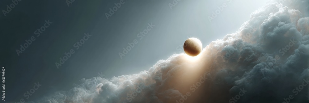 Poster high-quality solar eclipse in outer space with celestial shadows and starry cosmic aura for modern t