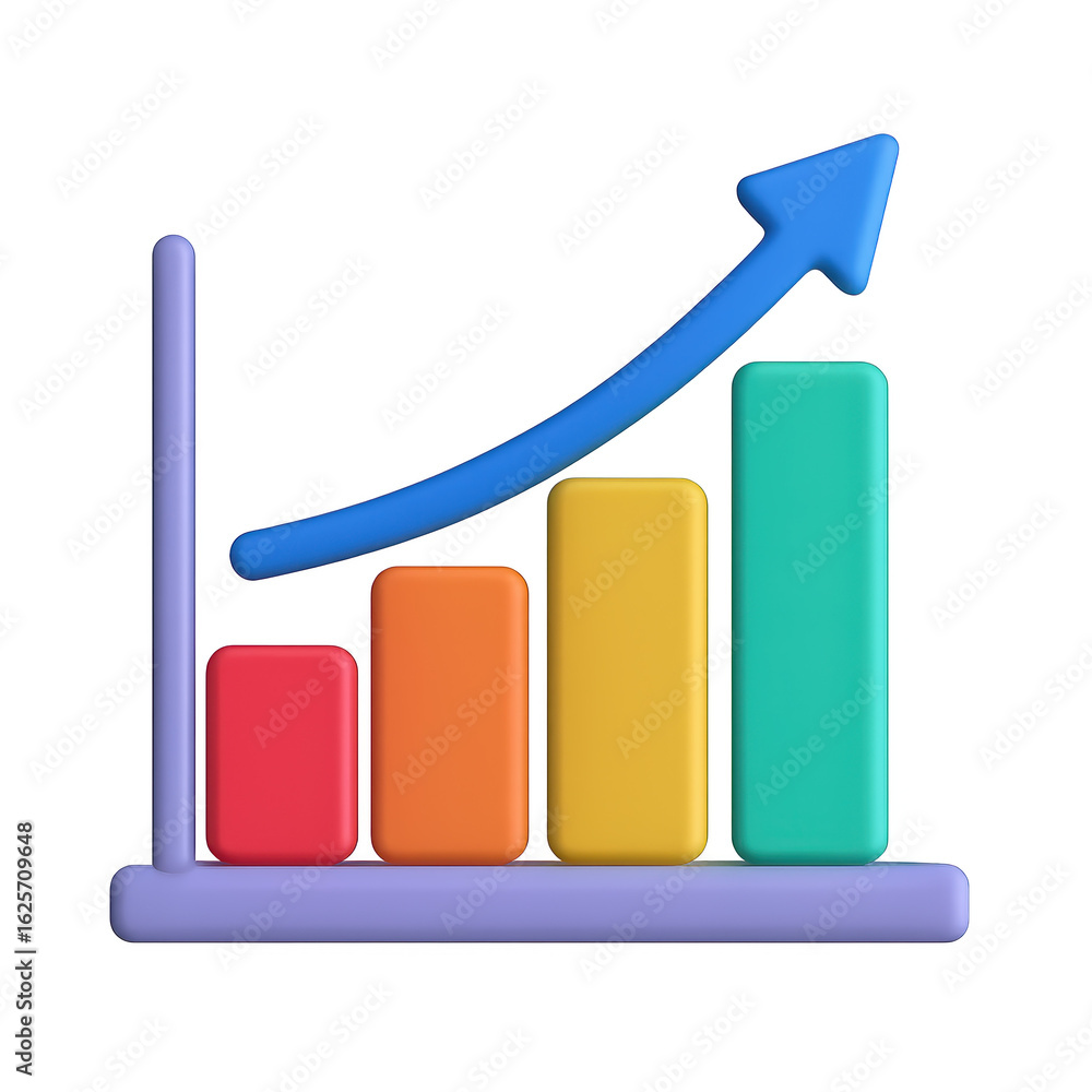 Poster business chart and graph visualize growth progress success and increasing statistic clearly