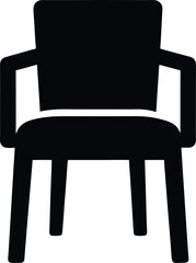 Simple Chair Side View Icon – Black Silhouette Vector EPS for Furniture, Interior and Minimalist Home Design
