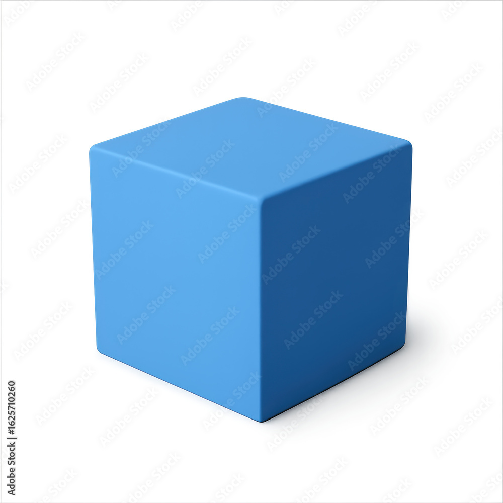 Poster blue cube with smooth shape and clean design creates a modern and minimalistic visual form