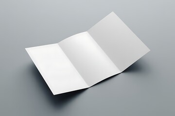 Blank White Tri Fold Brochure Mockup on Gray Surface paper leaflet