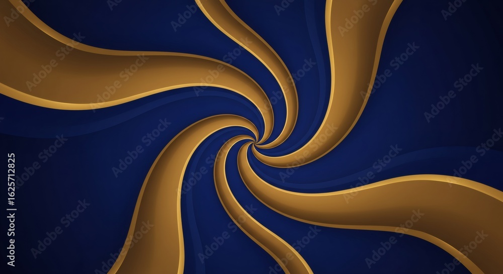 Aufkleber blue and gold abstract swirl background with elegant wave pattern. modern luxurious design element f