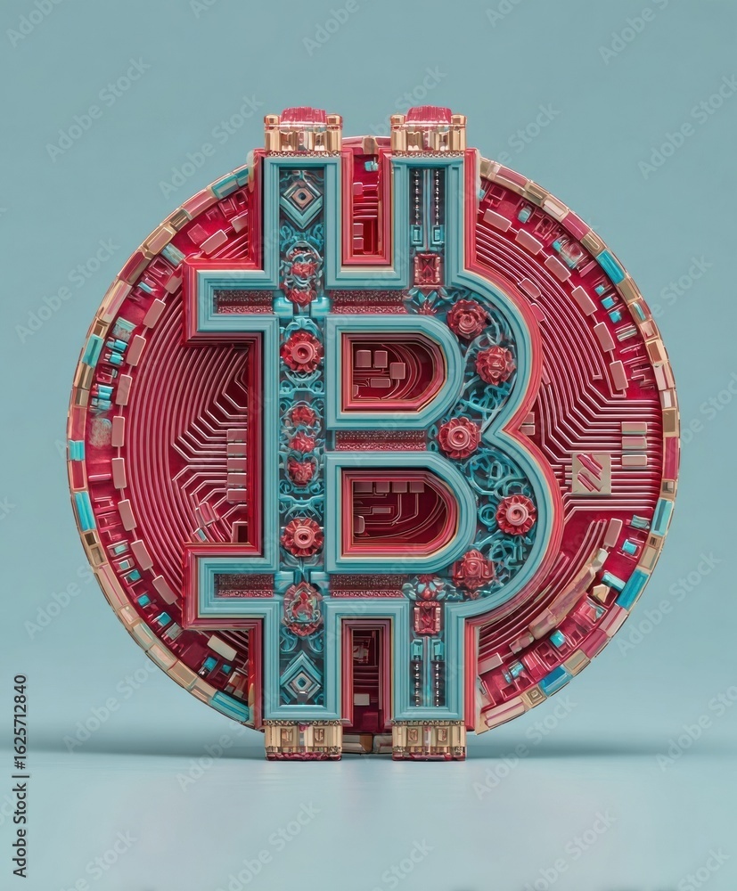 Aufkleber modern high-quality bitcoin crypto coin concept with digital art design for professional blockchain 