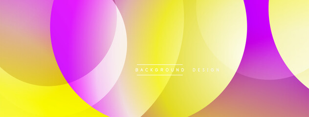 Abstract colorful background. Overlapping circles create dynamic gradient effect. Modern design suitable for digital projects.