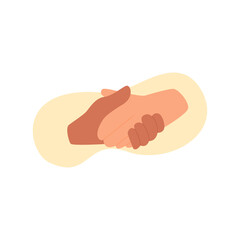 Hands gestures illustration. Character hands making hand shake concept. Vector illustration.