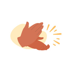 Hands gestures illustration. Character hands clapping concept. Vector illustration.