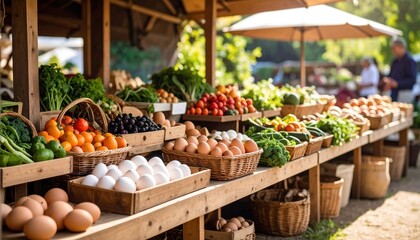 Fresh produce at a farmers market