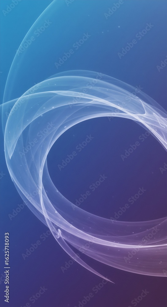 Poster abstract wave flowing pattern and particle on blue to purple gradient background. modern digital art
