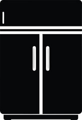 Refrigerator double door black color icon vector isolated on white background