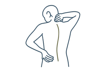 Illustration of spine manipulation, back pain relief, chiropractic treatment, and body therapy, highlighting spinal health improvement chiropractor health therapies treatment