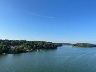 landscape with river and blue sky