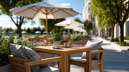 Fototapeta premium Outdoor patio cafe scene