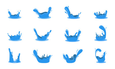 Set of Water Splash and spray. Set of waterdrop Vector illustration