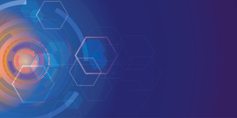 Digital technology on blue background.technology abstract background concept. vector, illustration.