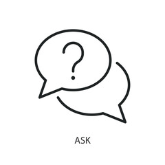 Ask thin line vector icons.
