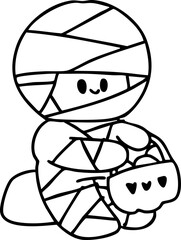 Cartoon, element, ghost in a cloak, autumn, Halloween, illustration, cute picture, hand-painted