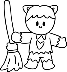 Cartoon, element, ghost in a cloak, autumn, Halloween, illustration, cute picture, hand-painted