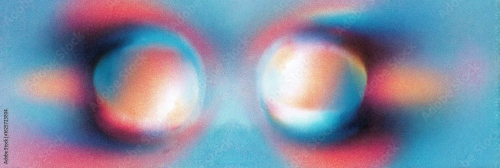 Aufkleber colorful abstract background with two blurred bright circles and noise texture on a vibrant gradient