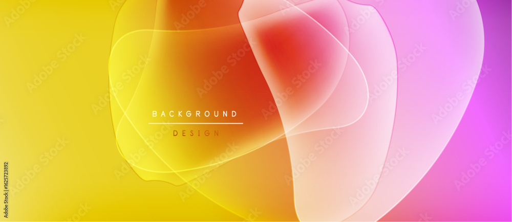 Poster abstract gradients blend, creating flowing shapes. warm colors dominate, transitioning from yellow t