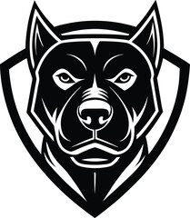 Dog Head Shield Silhouette Icon