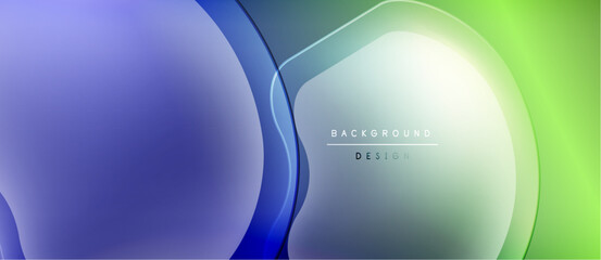 Abstract fluid shapes, vibrant colors blend. Gradient background creates modern visual effect. Minimalist design, smooth transitions present.