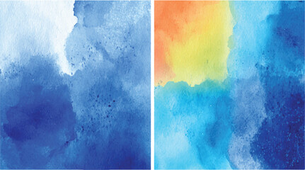 A bundle of colorful watercolor backgrounds perfect for business card or flyer design, set, colorful, A bundle of colorful watercolor backgrounds perfect for business card or flyer design, 