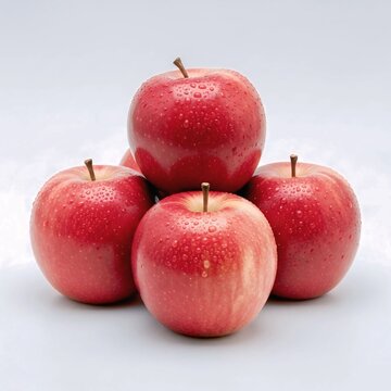  Organic Red Apples on White Studio Background"