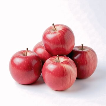 Natural Red Apples in Studio Light &ndash; Isolated on White"