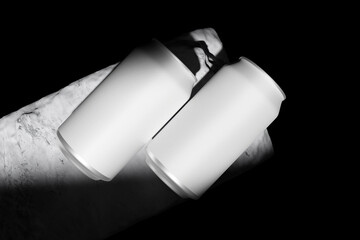 soda can in dark mockup